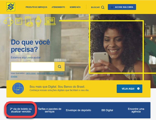 Como atualizar boleto do Banco do Brasil pela internet